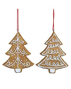 Gisela Graham - Gingerbread Holiday Tree Decoration x2
